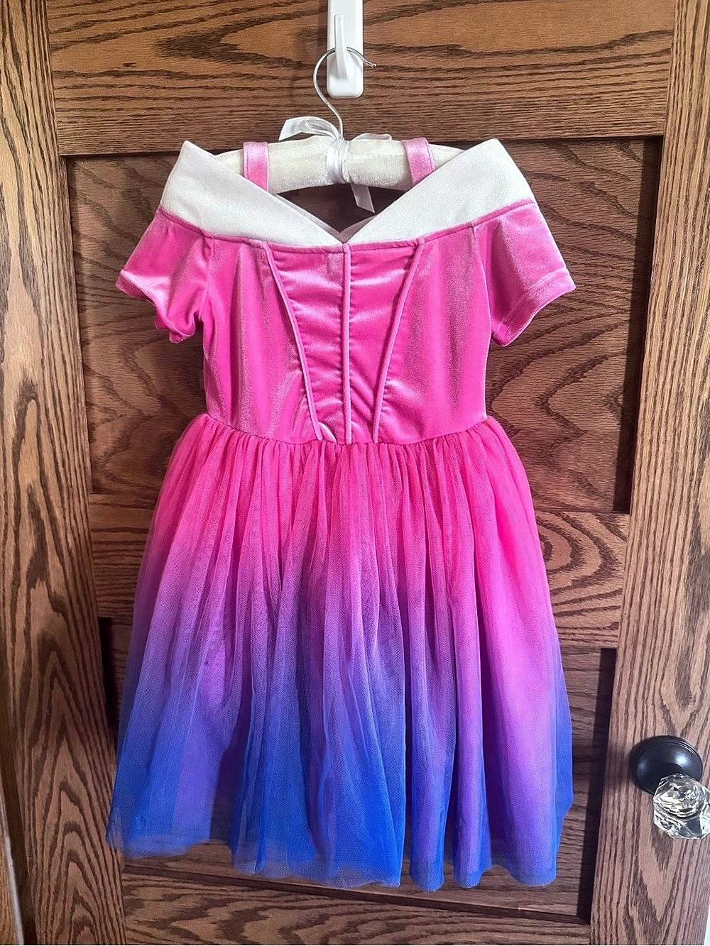 Aurora Cosplay Sleeping Beauty Pink & Blue Dress ombré Halloween costume.
